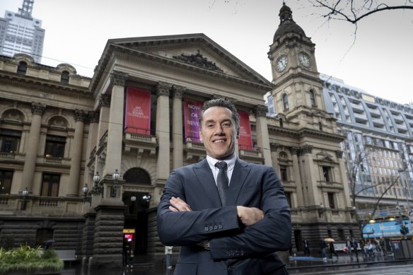 Anthony Koutoufides launching his Team Kouta campaign for lord mayor of Melbourne on Saturday.
