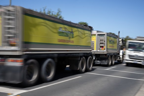 An average of 50 trucks per hour travel along Lang Lang’s main roads.