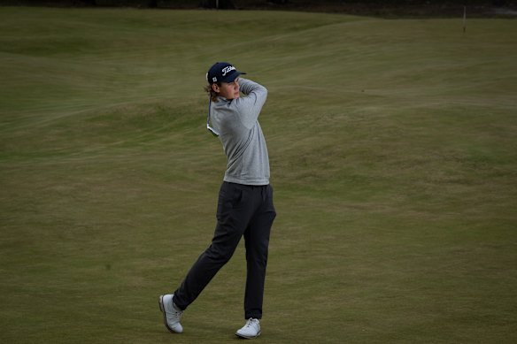Hugo Wortley in action at the Sandringham Golf Links in Cheltenham.