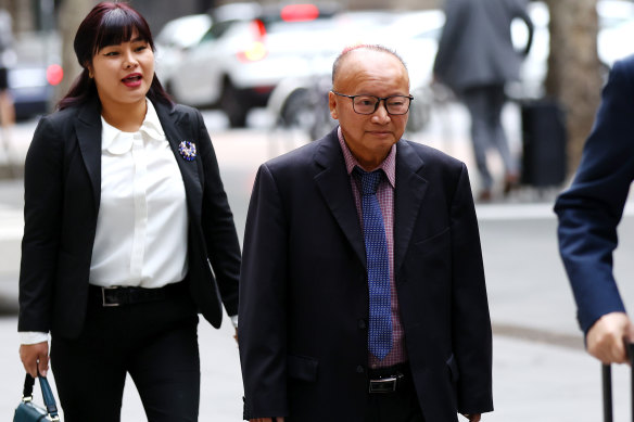 Di Sanh Duong arrives at the County Court of Victoria today.