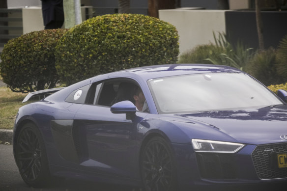 The blue Audi owned by Anthony Koletti outside his Dover Heights home. 