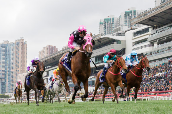 Beauty Generation wins the Silver Jubilee Cup at Sha Tin in February.