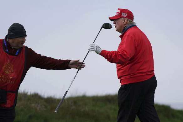Donald Trump at his Turnberry golf course in Scotland this week. 