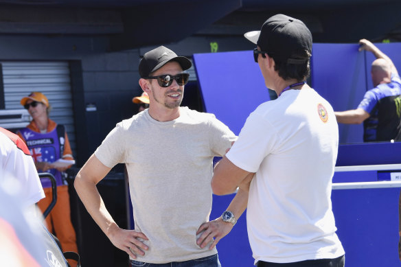 Casey Stoner in the paddock on Friday.