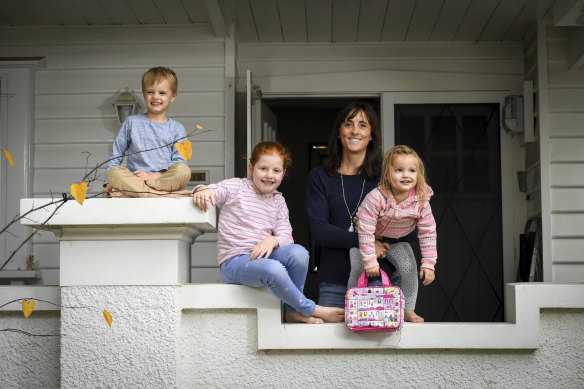 Sophie Smith with her children Will, 4, Charlie, 6, and Lucy, 2.