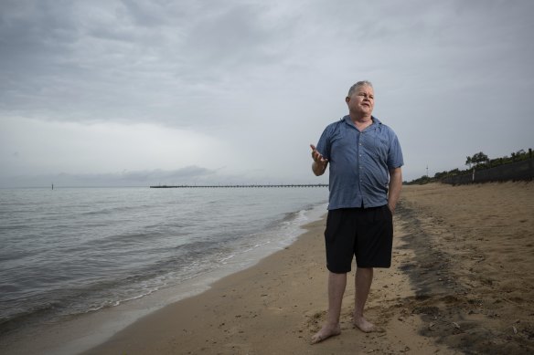 Organisational psychologist Rob Curnow at Olivers Hill Beach, Frankston.