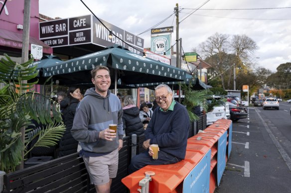 The owners of Bin 3 cafe and cellars, father and son Tom Mornement and Peter Mornement. 