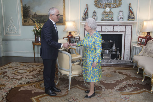 The Queen meeting Malcolm Turnbull back in 2017. 