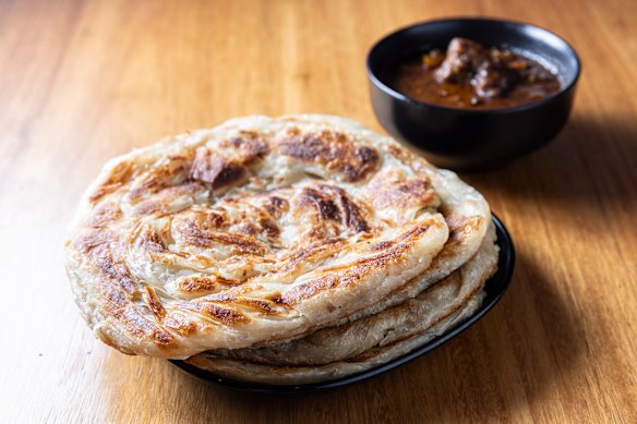 Parottas are flaky and extra-puffy.