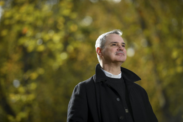 Peter Comensoli, Archbishop of Melbourne, in Fitzroy Gardens. 