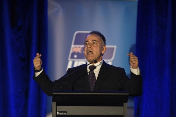 Liberal leader John Pesutto addresses the state council in Bendigo on Saturday. 