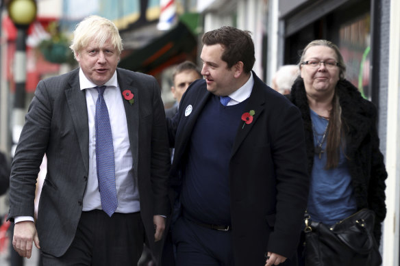 Britain’s Prime Minister Boris Johnson on Saturday, November 13, in London, visiting a vaccination centre. 