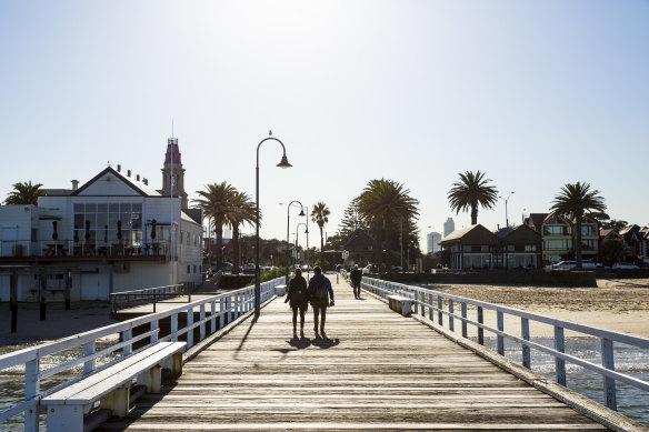 Port Melbourne boardwalk.