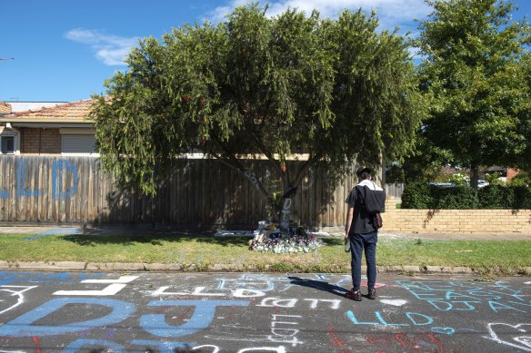 The street where Declan Cutler died on March 13.