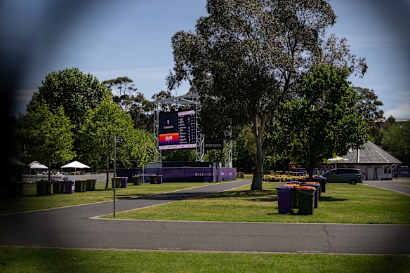 The Nursery car park is deserted on Oaks Day.