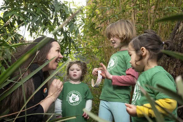 Sam Vale of the Windsor Community Children’s Centre and kids Billie, Thea, and Lance. 