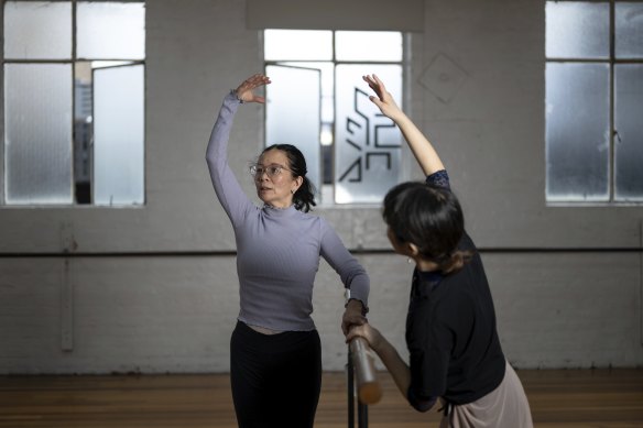 Ivy Kwan Lim and daughter Zara Lim in the studio.