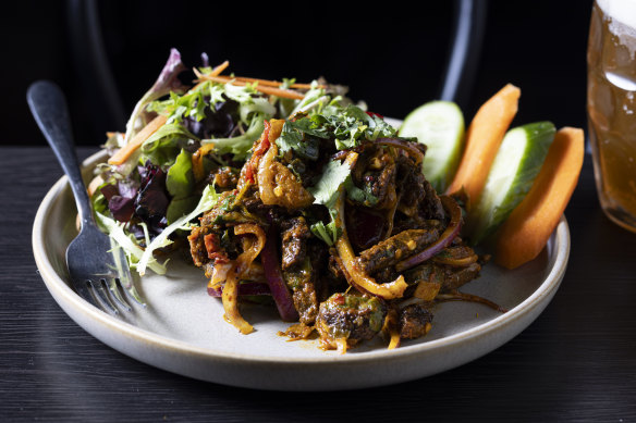 Go-to dish: Sukuti sadekho (dried buffalo meat salad).