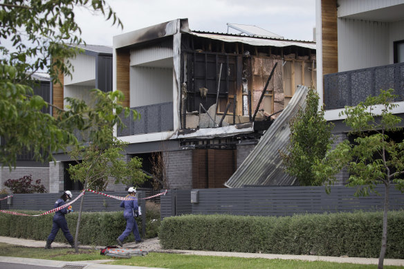 The scene of the Point Cook blaze.