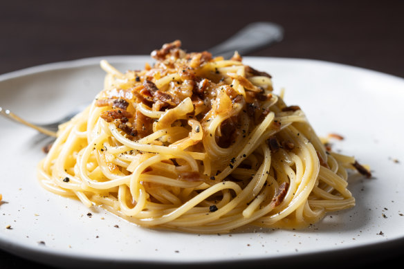 The spaghetti carbonara is gold standard.
