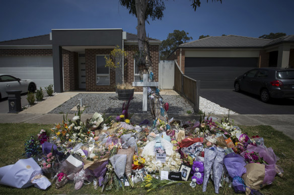 People have been laying flowers for Celeste Manno, who was found dead at her home in Mernda.