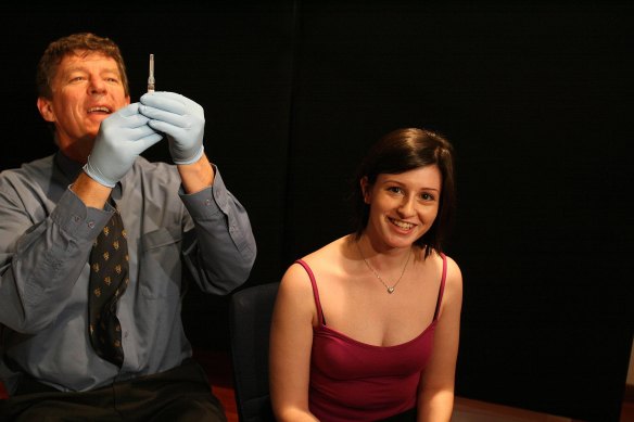 Professor Ian Frazer at the 2006 launch of Gardasil, the world’s first cervical cancer vaccine. 