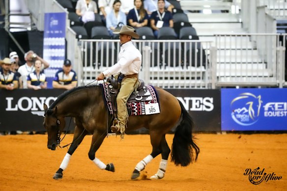 Schiller competing at the World Equestrian Games in 2018.