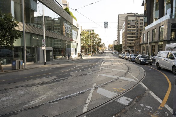 Tram tracks on Victoria Street between Elizabeth and Swanston streets have never been used for passenger services.