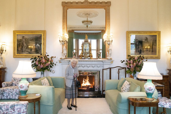 One of the last pictures of HRH Queen Elizabeth, taken two days before she died, in the drawing room at Balmoral on September 6.