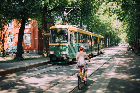 Trams run on time and bikes are well-used and their riders given due regard.