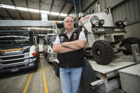 Craig Riley is one of the business owners owed money after a builder on the Western Roads Upgrade went bust.