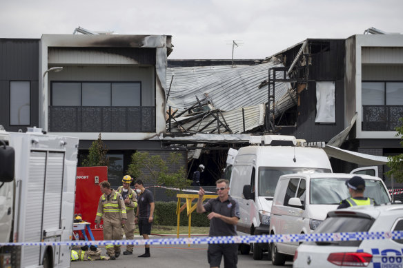 The scene of the Point Cook blaze.