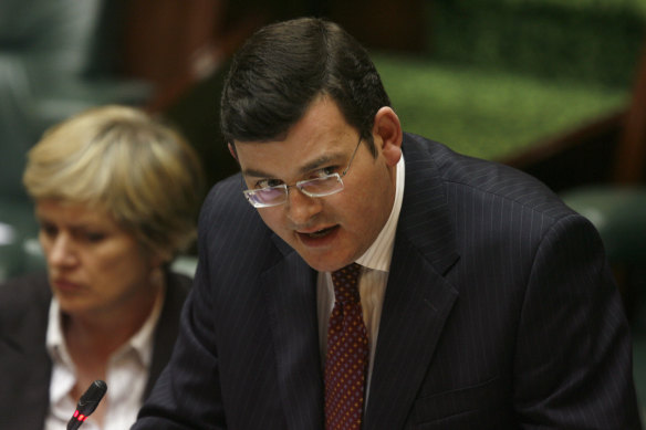 Andrews speaks in Victorian parliament in 2008.