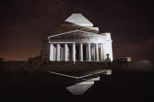 As part of Now or Never, SACRA transformed the facade of the Shrine of Remembrance.