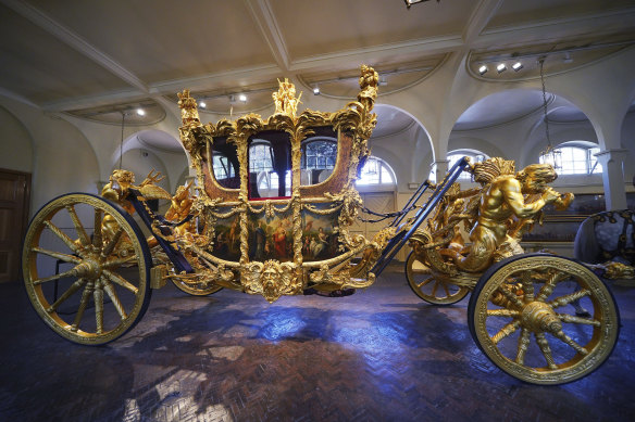 The Gold State Coach was first used by George III to travel to open parliament in 1762, when he was still king of Britain’s American colonies.