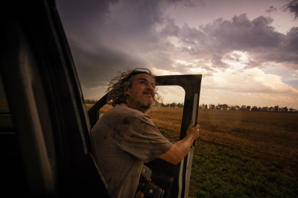 Nick Moir surveying storm clouds in 2019.