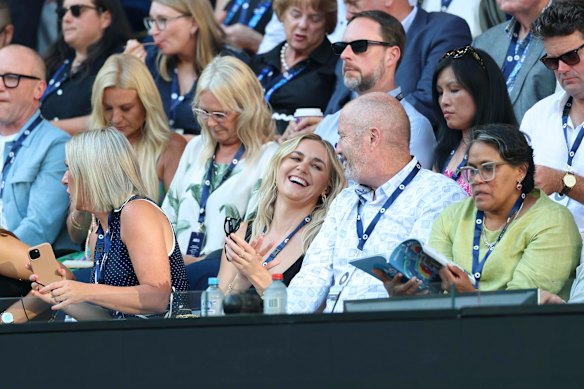Ariarne Titmus in the crowd for Maddison Inglis v Iga Swiatek in women’s singles fourth round on January 26.  