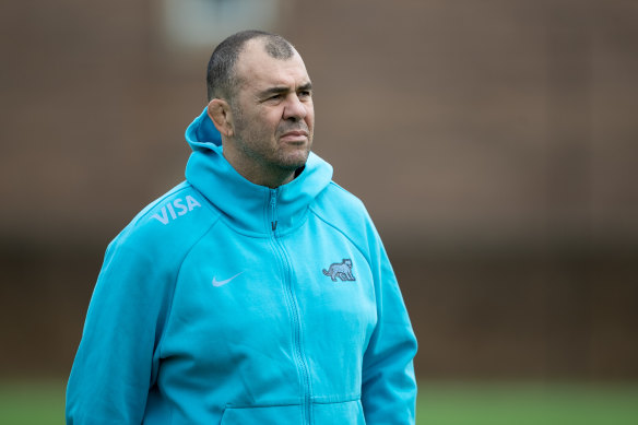 Michael Cheika in his new Argentina sky blue.