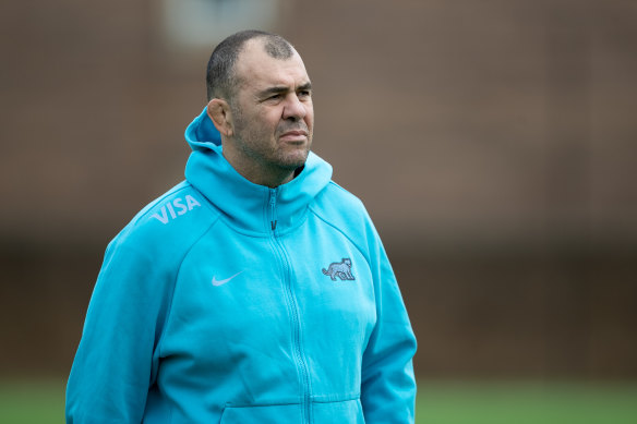 Michael Cheika at Argentina training.