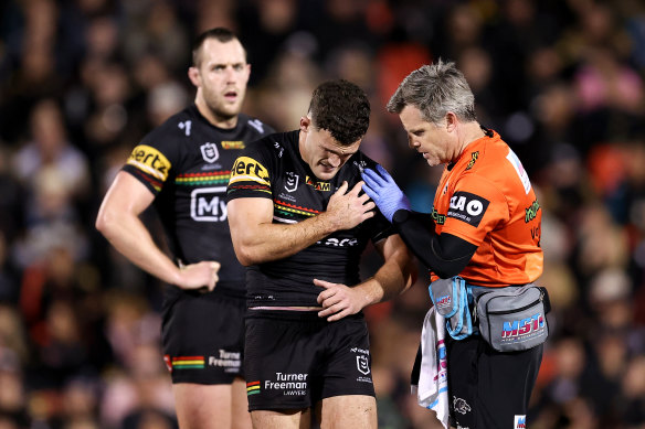 Nathan Cleary is hoping to return from a shoulder injury.