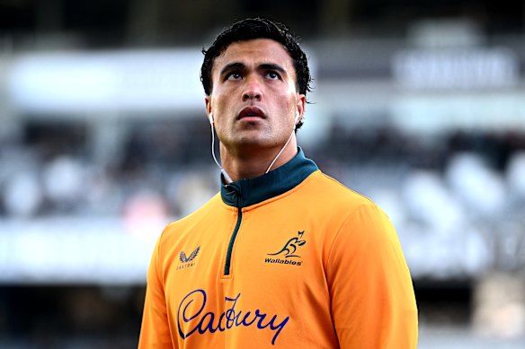 Joseph-Aukuso Suaalii will start on the wing and go head-to-head with All Blacks flyer Will Jordan.
