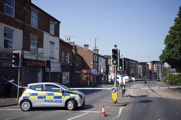 Ilkeston Road is closed as police begin their investigations into the killings.