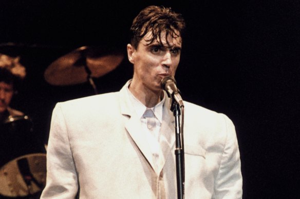 David Byrne in his famous big suit in 1983.