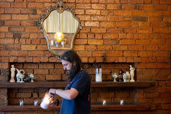 Inside the shop.