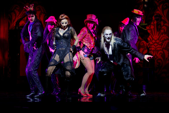 The cast of the Rocky Horror Show vamp it up during a media call in Sydney, February 17.
