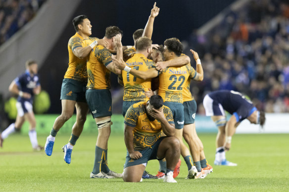 Taniela Tupou expression says it all after Australia’s 16-15 victory over Scotland at Murrayfield.