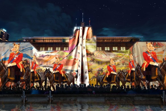 Vincent Namatjira’s King Dingo is to be projected on the facade of the Museum of Contemporary Art.