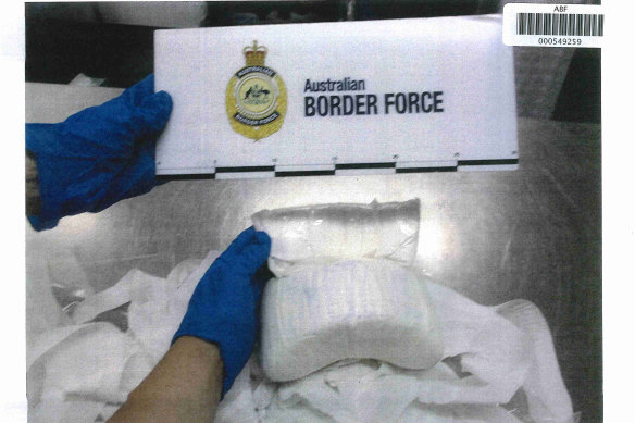 One of the packages of drugs intercepted by Border Force.