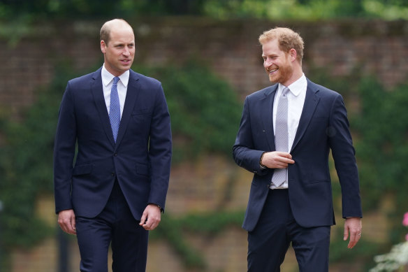 William and Harry were all smiles on the way to Thursday’s ceremony.
