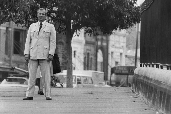 Roger Rogerson in Oxford Street, Darlinghurst, on December 1, 1982.
